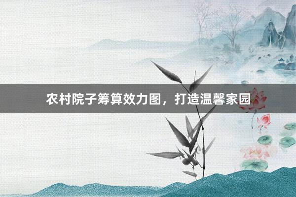 农村院子筹算效力图,打造温馨家园